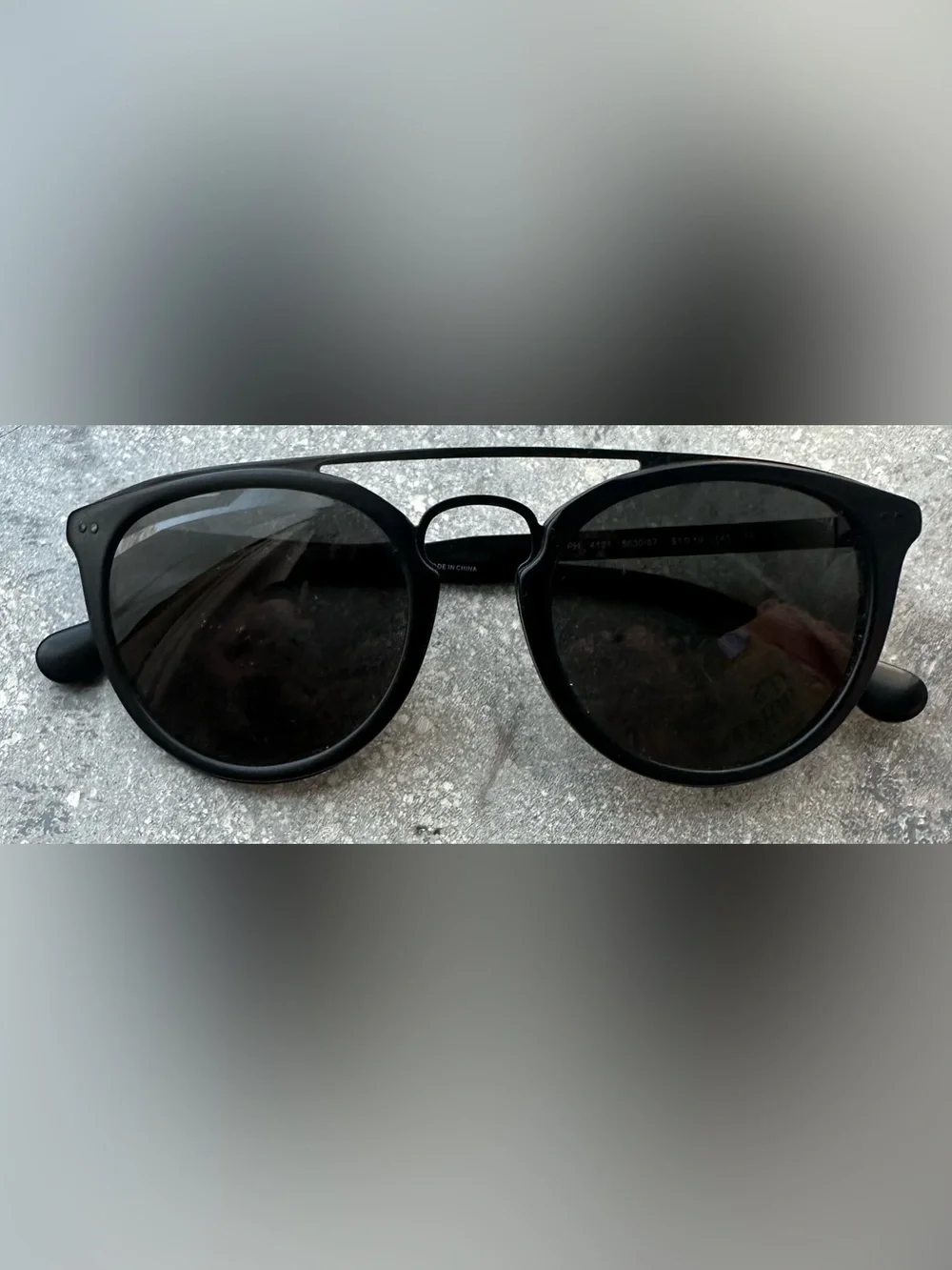 Ralph Lauren Men's Black Round Sunglasses